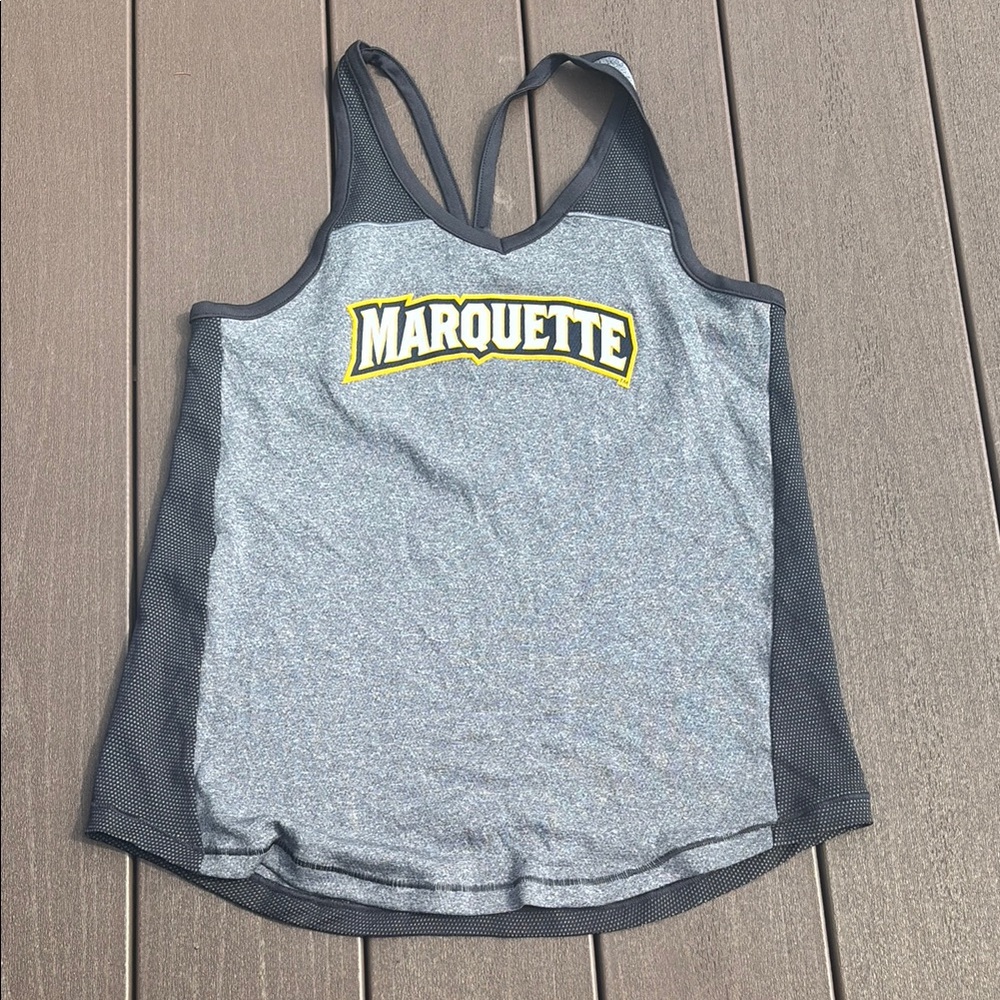 HOST PICK!! Marquette Gray and navy racerback Tank Top